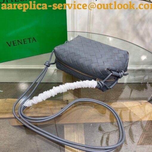 Replica Bottega Veneta Loop Small Bag In Grey Intrecciato Lambskin 2