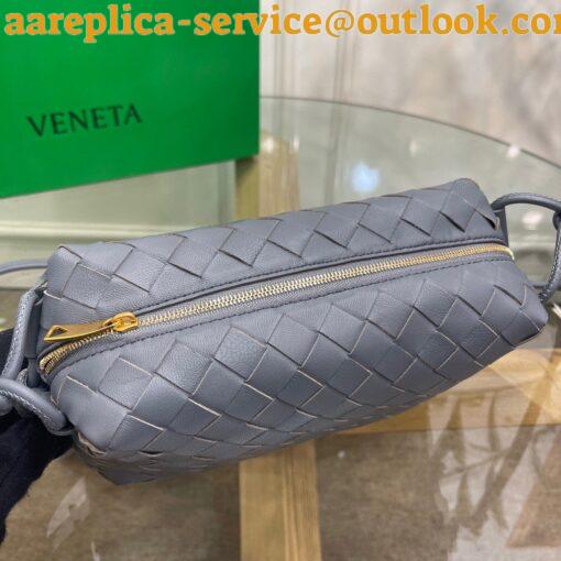 Replica Bottega Veneta Loop Small Bag In Grey Intrecciato Lambskin 6