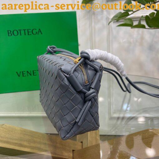 Replica Bottega Veneta Loop Small Bag In Grey Intrecciato Lambskin 8