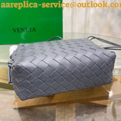 Replica Bottega Veneta Loop Small Bag In Grey Intrecciato Lambskin 10