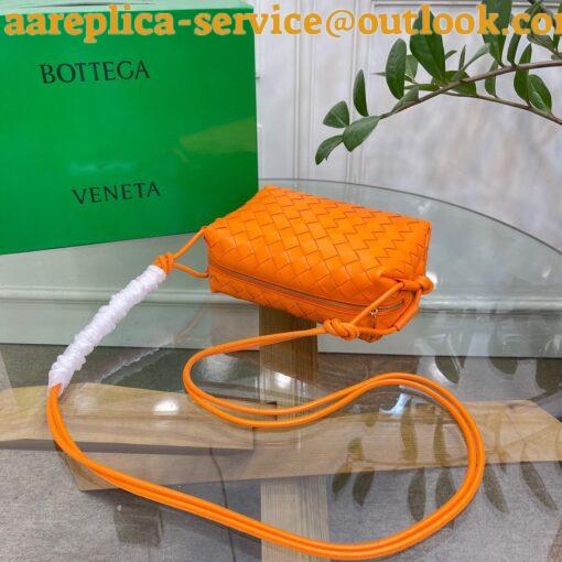 Replica Bottega Veneta Loop Small Bag In Orange Intrecciato Lambskin 7