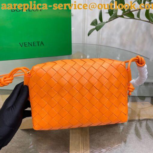 Replica Bottega Veneta Loop Small Bag In Orange Intrecciato Lambskin 9