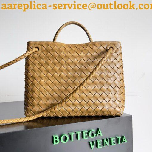 Replica Bottega Veneta Medium Andiamo Bag In Praline Intrecciato Lambskin 13