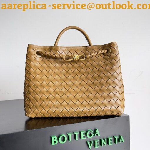 Replica Bottega Veneta Medium Andiamo Bag In Praline Intrecciato Lambskin 18