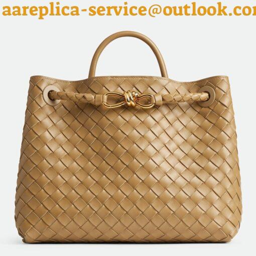 Replica Bottega Veneta Medium Andiamo Bag In Praline Intrecciato Lambskin 21