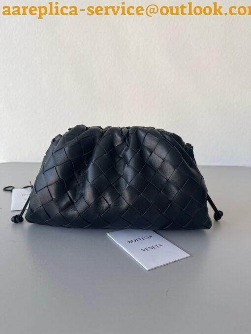 Replica Bottega Veneta Mini Pouch with Strap in Black Intrecciato Lambskin 9