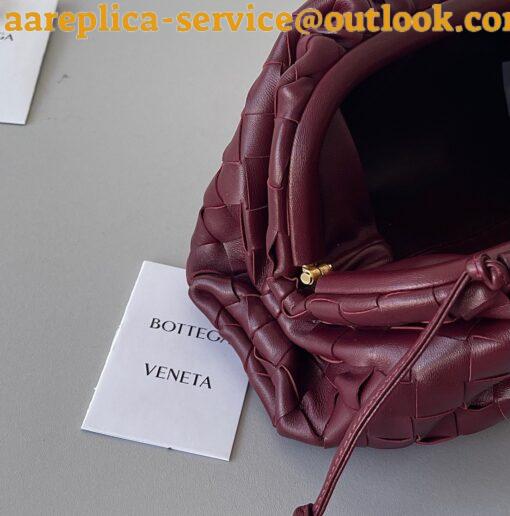 Replica Bottega Veneta Mini Pouch with Strap in Bordeaux Intrecciato Lambskin 4