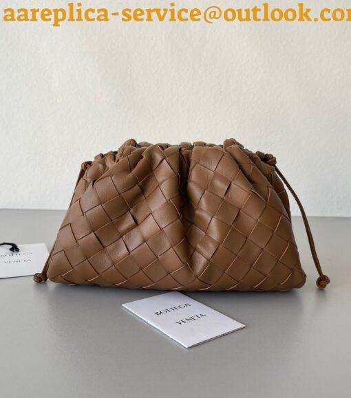 Replica Bottega Veneta Mini Pouch with Strap in Caramel Intrecciato Lambskin 7