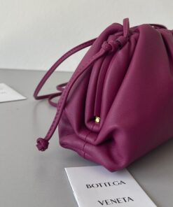 Replica Bottega Veneta Mini Pouch with Strap in Cinnabar Calfskin