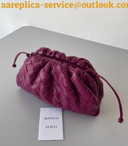 Replica Bottega Veneta Mini Pouch with Strap in Cinnabar Intrecciato Lambskin 5