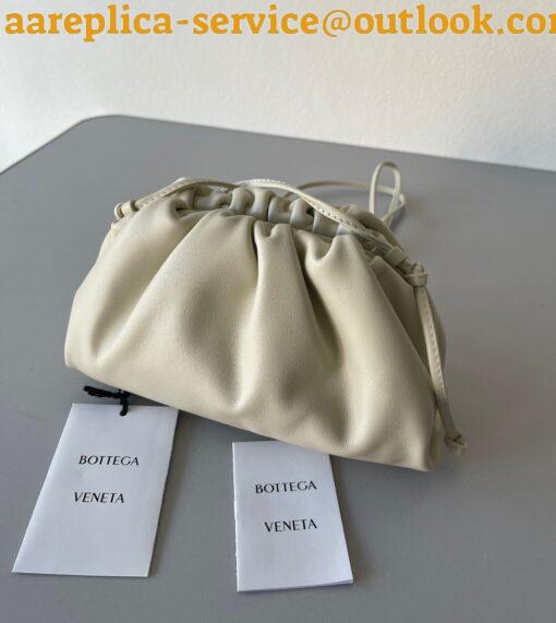 Replica Bottega Veneta Mini Pouch with Strap in Ivory Calfskin 3