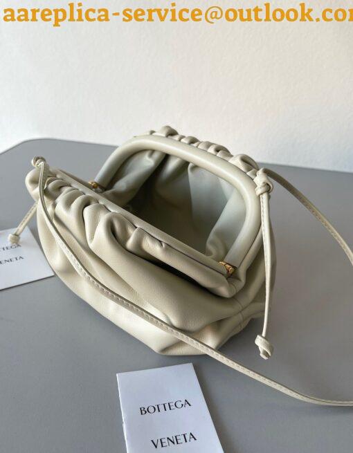 Replica Bottega Veneta Mini Pouch with Strap in Ivory Calfskin 7