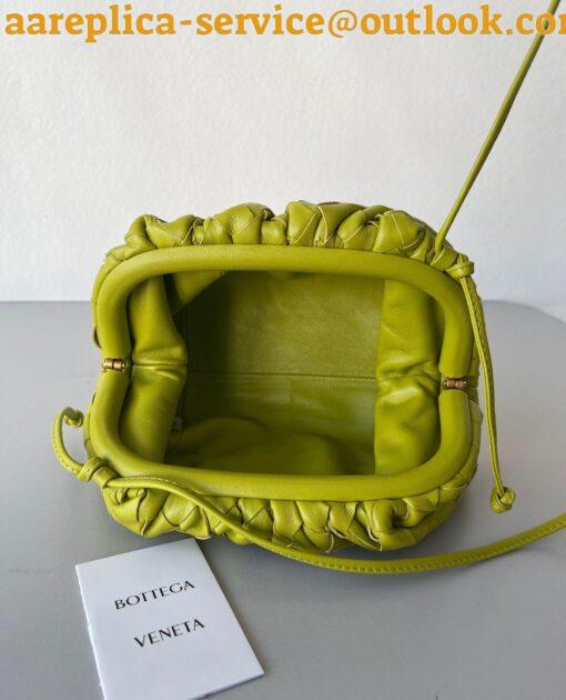 Replica Bottega Veneta Mini Pouch with Strap in Kiwi Intrecciato Lambskin 5