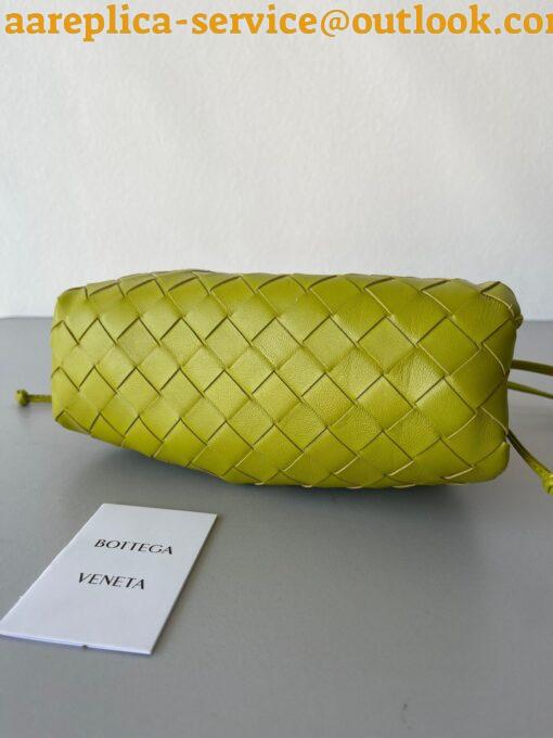 Replica Bottega Veneta Mini Pouch with Strap in Kiwi Intrecciato Lambskin 10