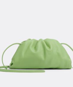 Replica Bottega Veneta Mini Pouch with Strap in Pistachio Calfskin