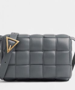Replica Bottega Veneta Padded Cassette Bag In Thunder Intrecciato Lambskin