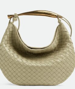 Replica Bottega Veneta Sardine Medium Bag in Travertine Intrecciato Lambskin