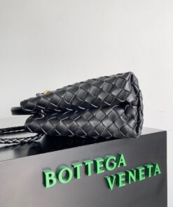 Replica Bottega Veneta Andiamo Small East/West Bag In Black Intrecciato Lambskin