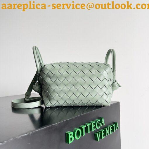 Replica Bottega Veneta Small Loop Crossbody Bag In Sauge Intrecciato Lambskin 5