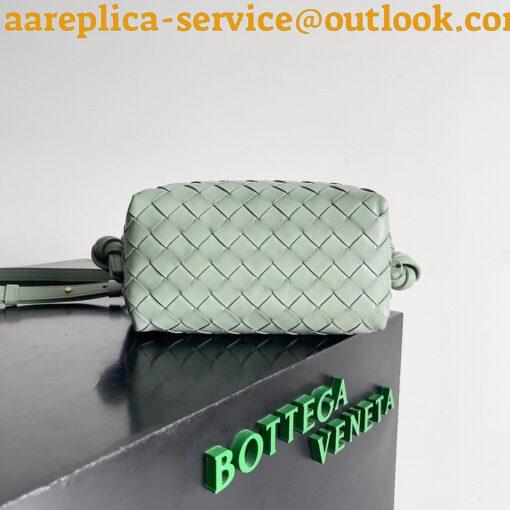 Replica Bottega Veneta Small Loop Crossbody Bag In Sauge Intrecciato Lambskin 7