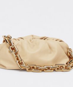 Replica Bottega Veneta The Chain Pouch Bag In Porridge Calfskin 2