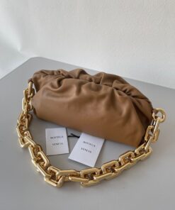 Replica Bottega Veneta The Chain Pouch Bag In Teak Calfskin