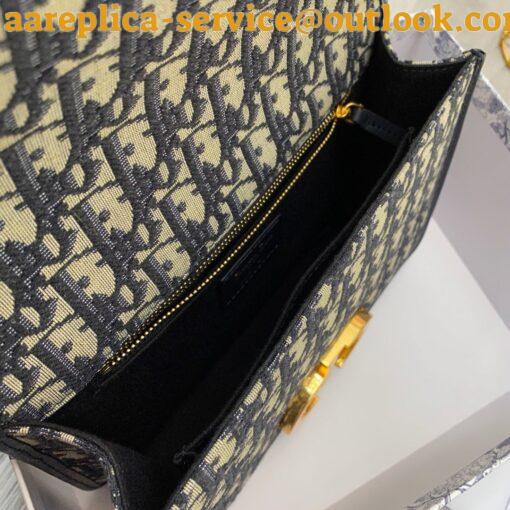 Replica Dior 30 Montaigne Bag with Chain in Blue Oblique Jacquard 7