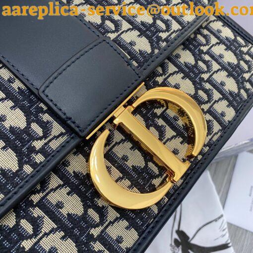 Replica Dior 30 Montaigne Avenue Bag In Blue Dior Oblique Jacquard 4
