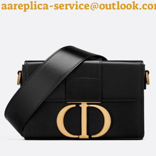 Replica Dior 30 Montaigne Avenue Bag In Black Box Calfskin 2