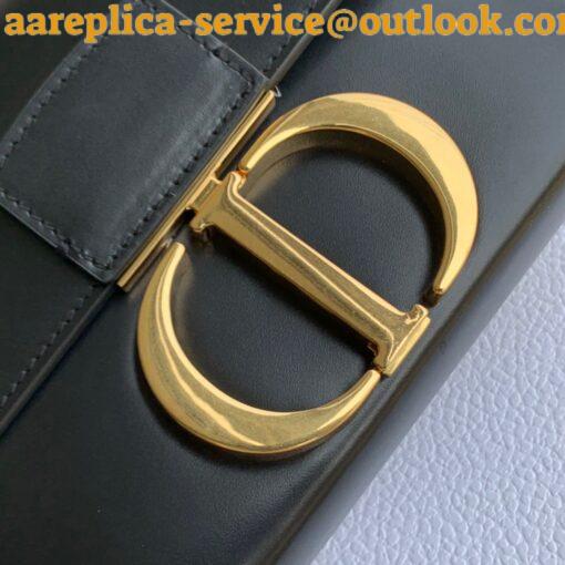 Replica Dior 30 Montaigne Avenue Bag In Black Box Calfskin 6