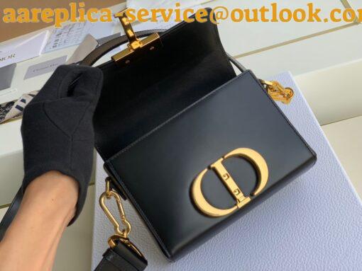 Replica Dior 30 Montaigne Avenue Bag In Black Box Calfskin 8
