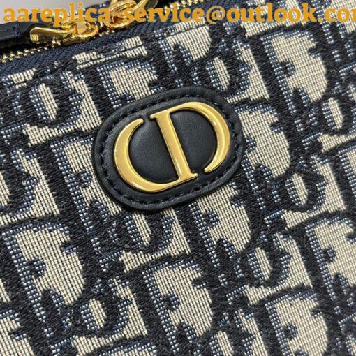 Replica Dior 30 Montaigne Box Bag In Blue Dior Oblique Canvas 4