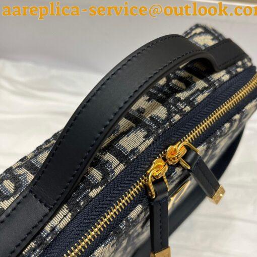 Replica Dior 30 Montaigne Box Bag In Blue Dior Oblique Canvas 9