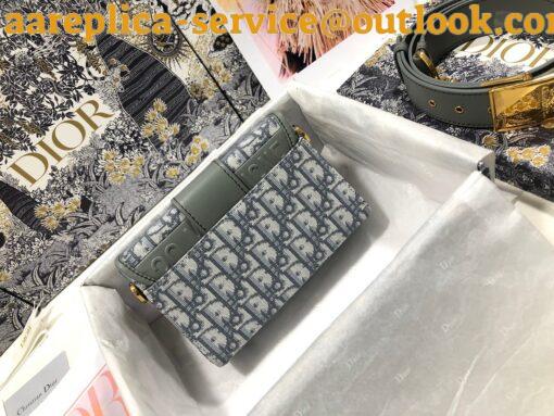 Replica Dior 30 Montaigne Box Bag In Gray Dior Oblique Jacquard 11