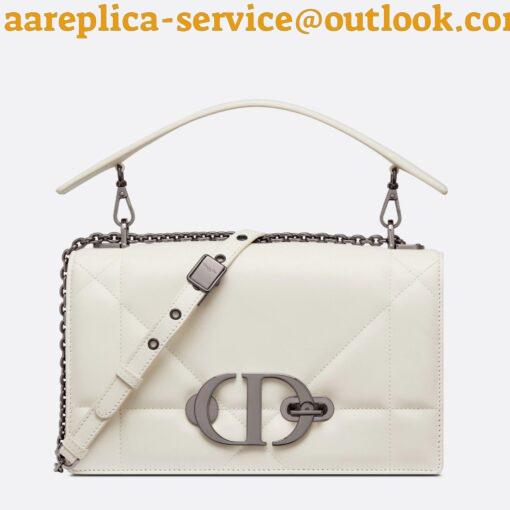 Replica Dior 30 Montaigne Chain Bag With Handle In White Lambskin 2