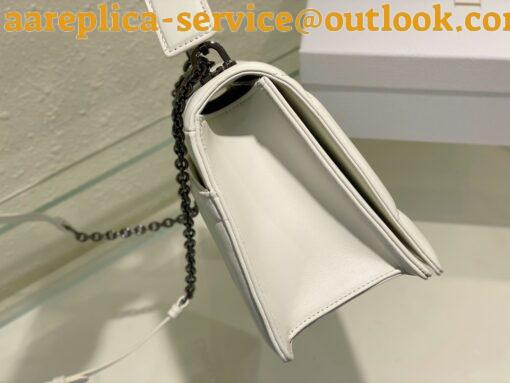 Replica Dior 30 Montaigne Chain Bag With Handle In White Lambskin 6