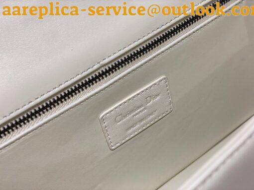 Replica Dior 30 Montaigne Chain Bag With Handle In White Lambskin 10