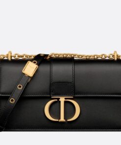 Replica Dior 30 Montaigne East-West Bag with Chain in Black Calfskin