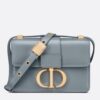 Replica Dior 30 Montaigne Box Bag In Blue Dior Oblique Jacquard 13
