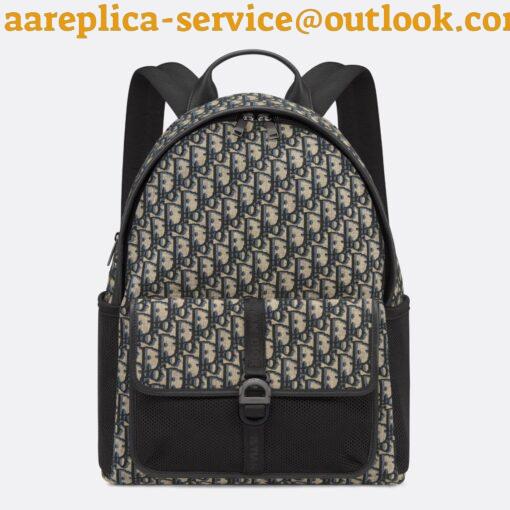 Replica Dior 8 Backpack in Beige and Black Dior Oblique Jacquard 3