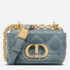 Replica Dior Caro Micro Bag In Blue Cannage Calfskin