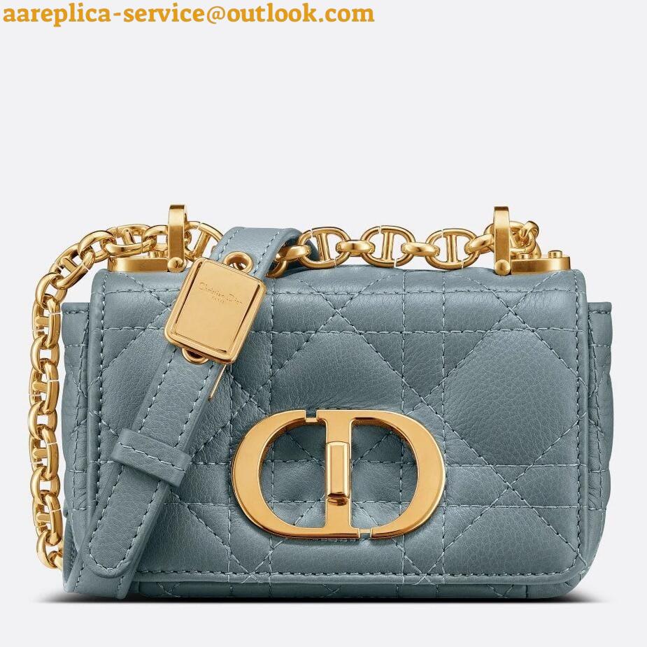 Replica Dior Caro Micro Bag In Blue Cannage Calfskin Replica Dior Caro Micro Bag In Blue Cannage Calfskin