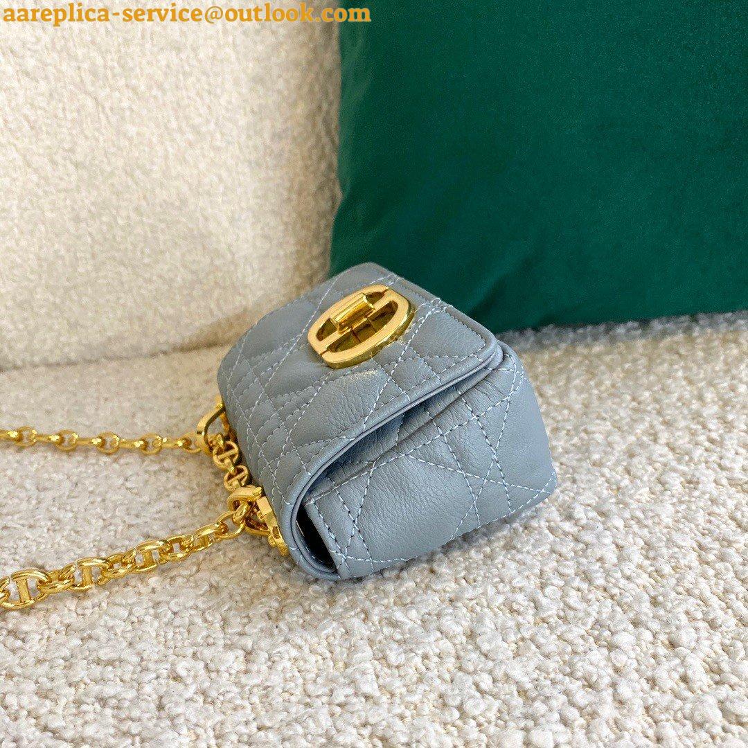 Replica Dior Caro Micro Bag In Blue Cannage Calfskin 8 Replica Dior Caro Micro Bag In Blue Cannage Calfskin 8