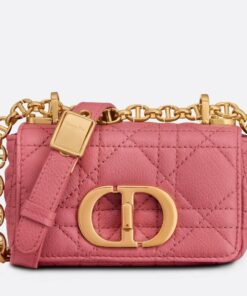 Replica Dior Caro Micro Bag In Pink Cannage Calfskin