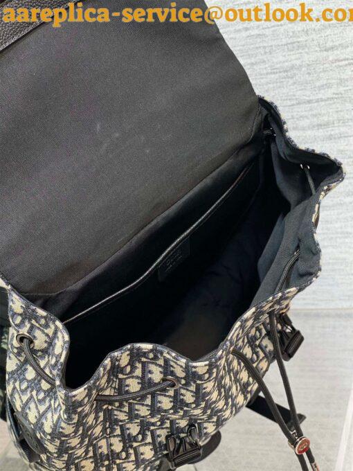 Replica Dior Explorer Backpack In Black Dior Oblique Jacquard 5