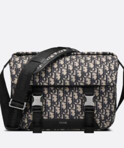 Replica Dior Explorer Messenger Bag In Black Dior Oblique Jacquard