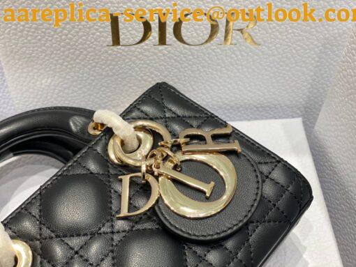 Replica Dior Lady D-Joy Micro Bag In Black Cannage Lambskin 5