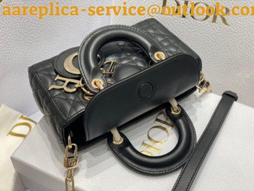 Replica Dior Lady D-Joy Micro Bag In Black Cannage Lambskin 8