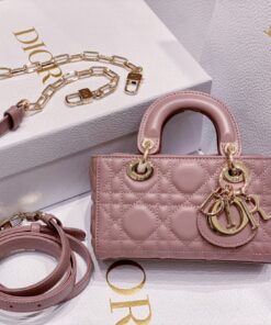 Replica Dior Lady D-Joy Micro Bag In Peony Pink Cannage Lambskin