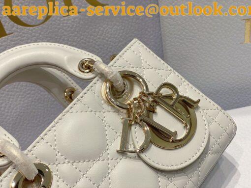 Replica Dior Lady D-Joy Micro Bag In White Cannage Lambskin 11